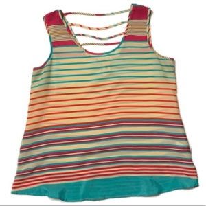 Needle & thread stripe tank top medium sleeveless